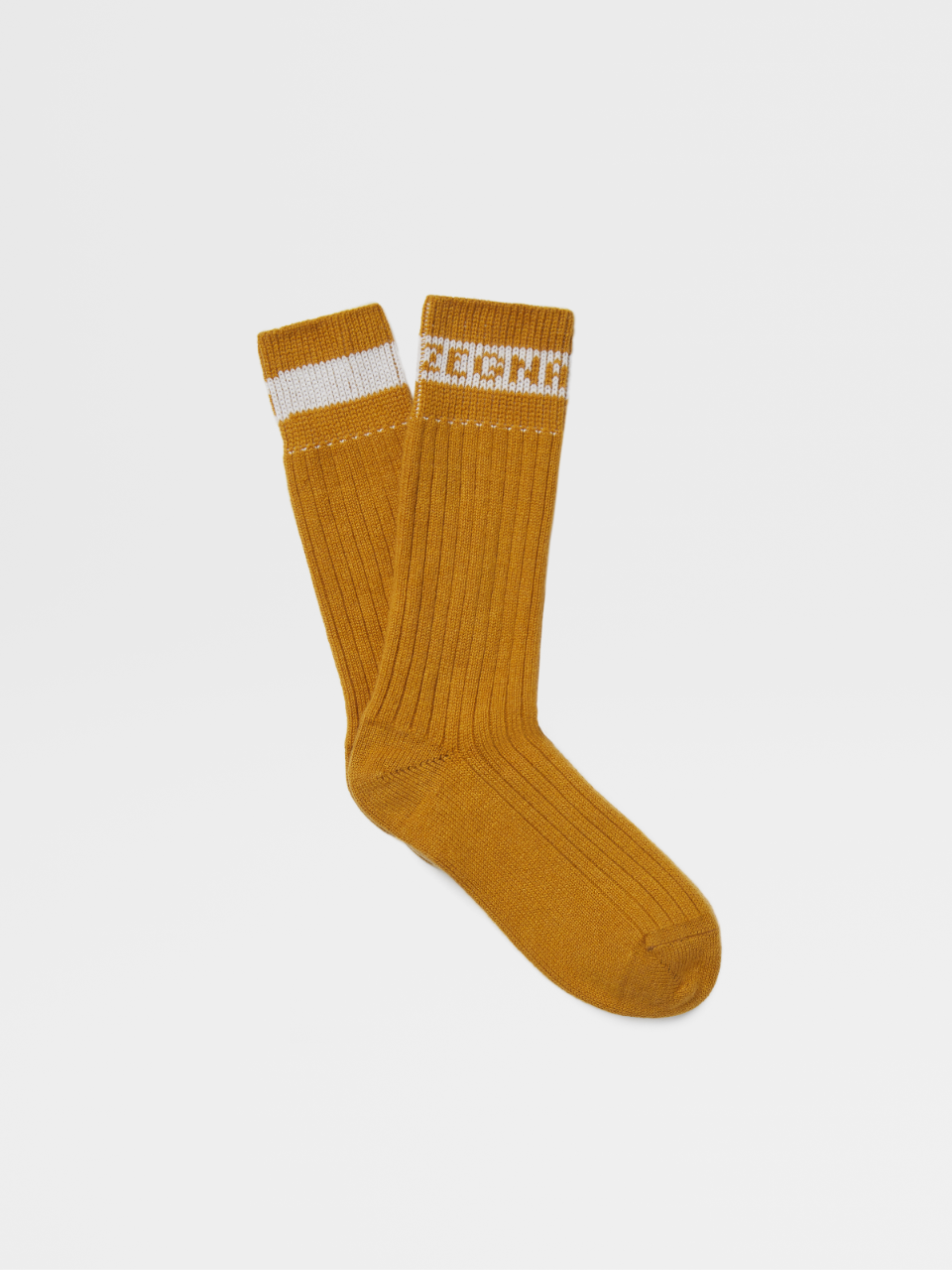 Yellow Mélange Cashmere Mid Calf Socks